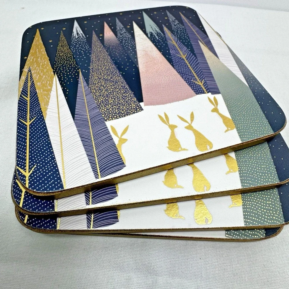 Pimpernel Sara Miller London Frosted Pines Coaster | Christmas Winter Forest